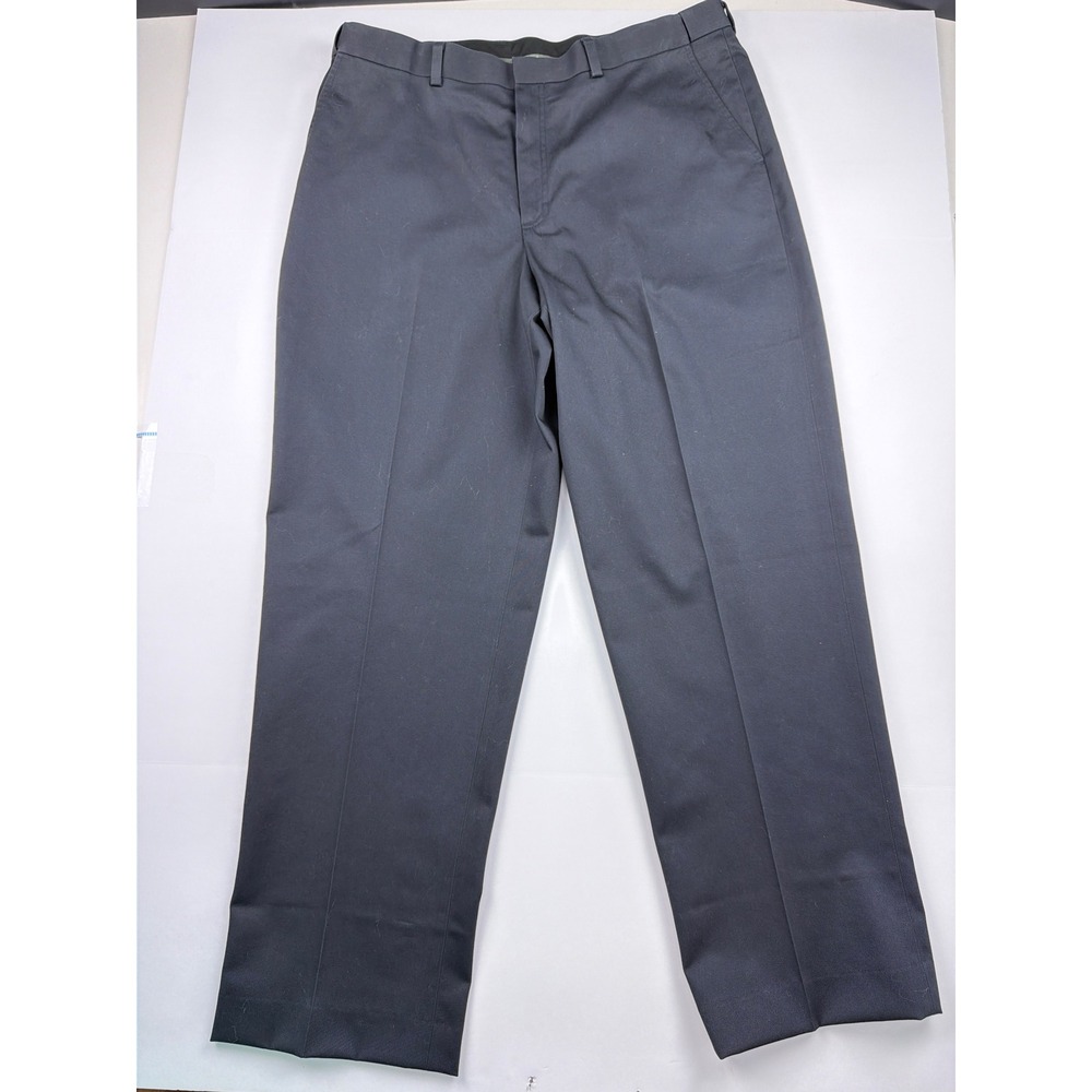 LL Bean Comfort Waist Chino Pants Mens 38 Navy Blue Cotton Trousers 262555
